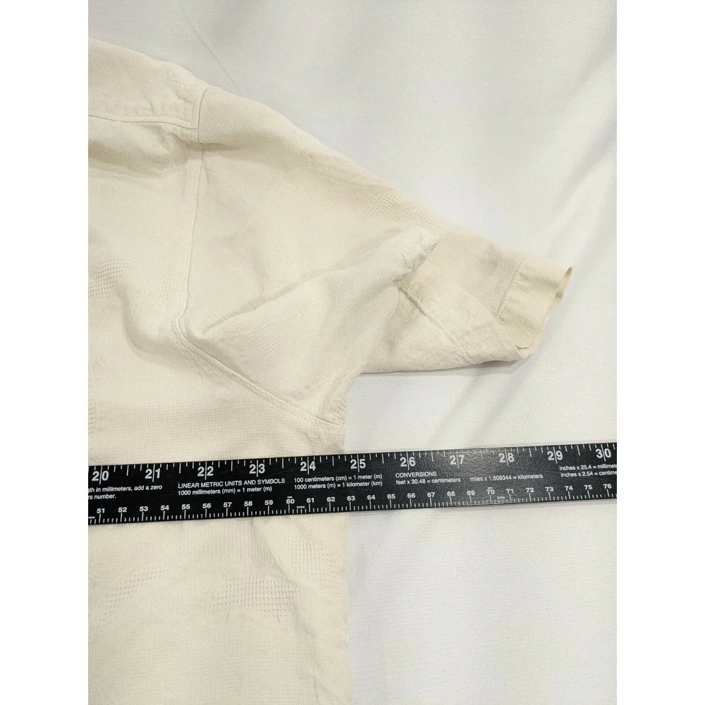 Men's Tommy Bahama Original Fit 100% Silk Casual‎ Button Up XL Ivory